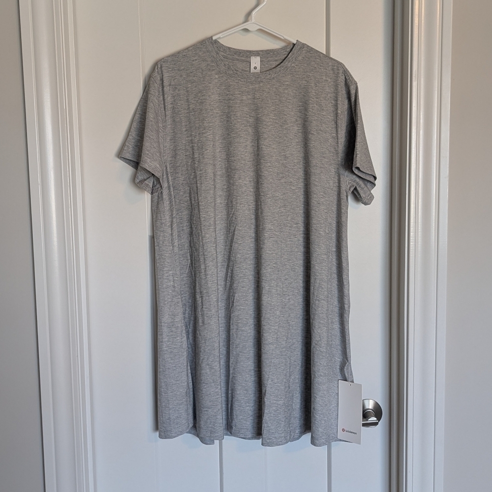 Lululemon All Yours Tee Dress - Heathered Silver Drop Grey sz 8